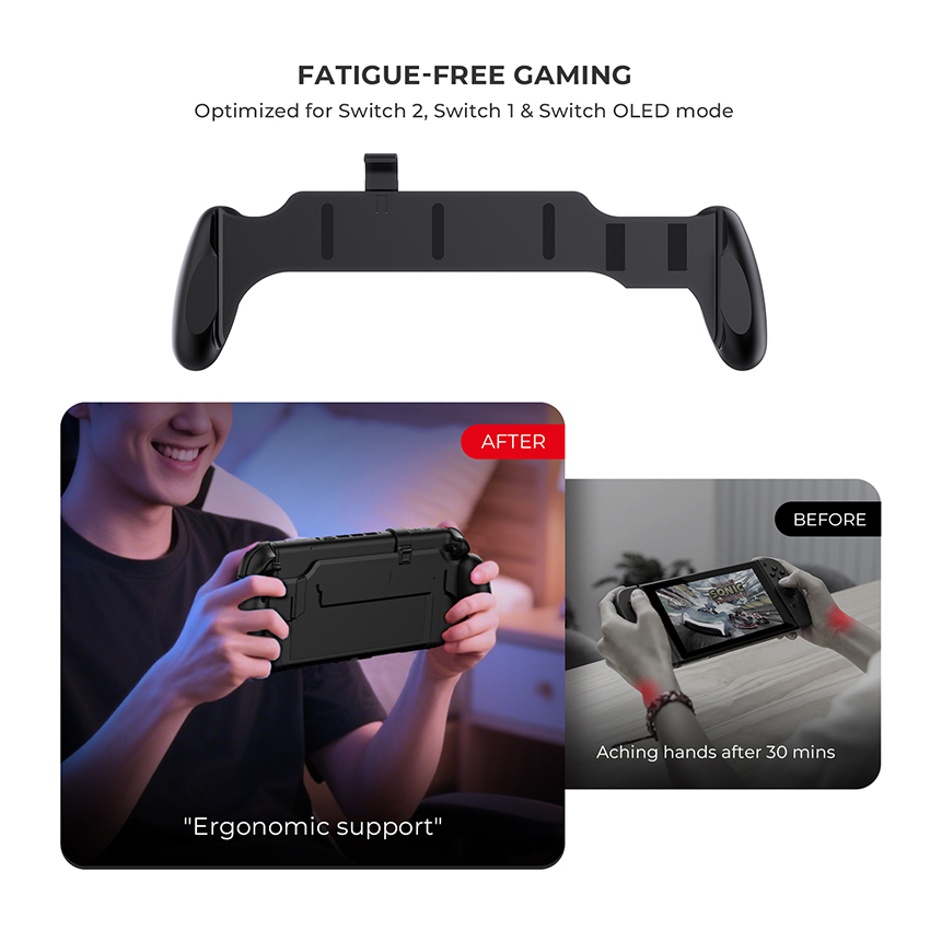 Grip Case cho Nintendo Switch 2/Switch/Switch Oled màu đen JYS-NS2297 15