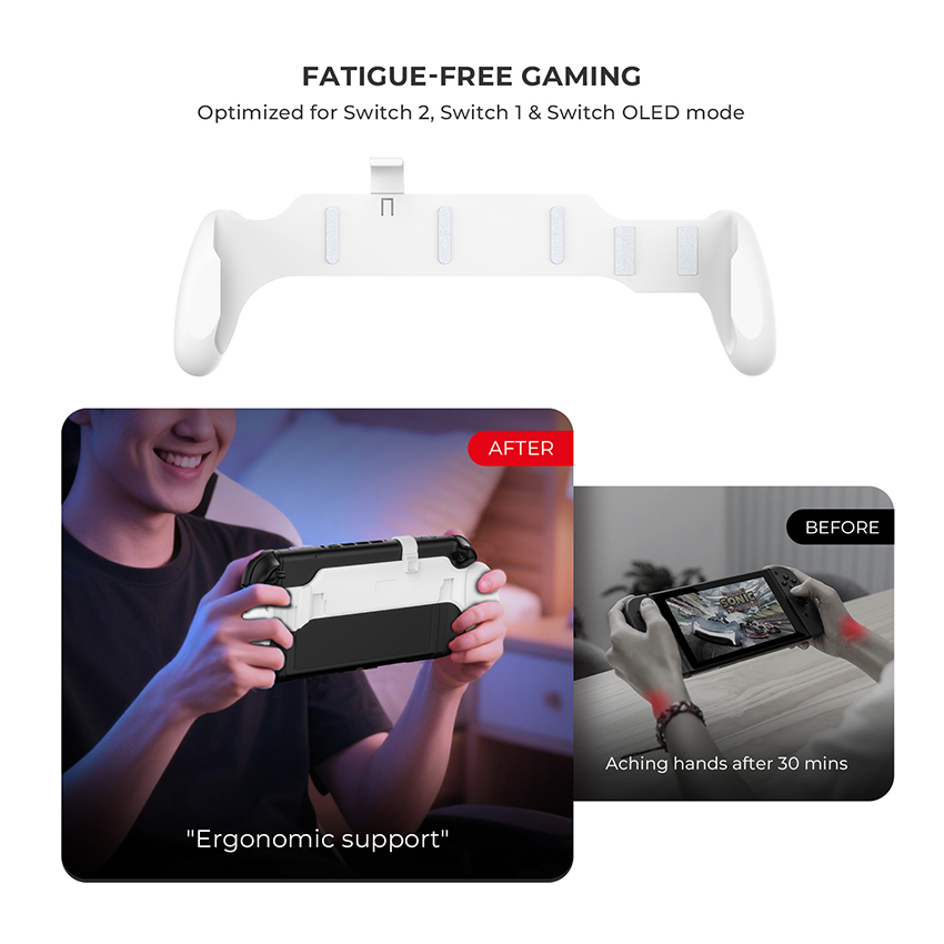 Grip Case cho Nintendo Switch 2/Switch/Switch Oled màu trắng JYS-NS2297 9