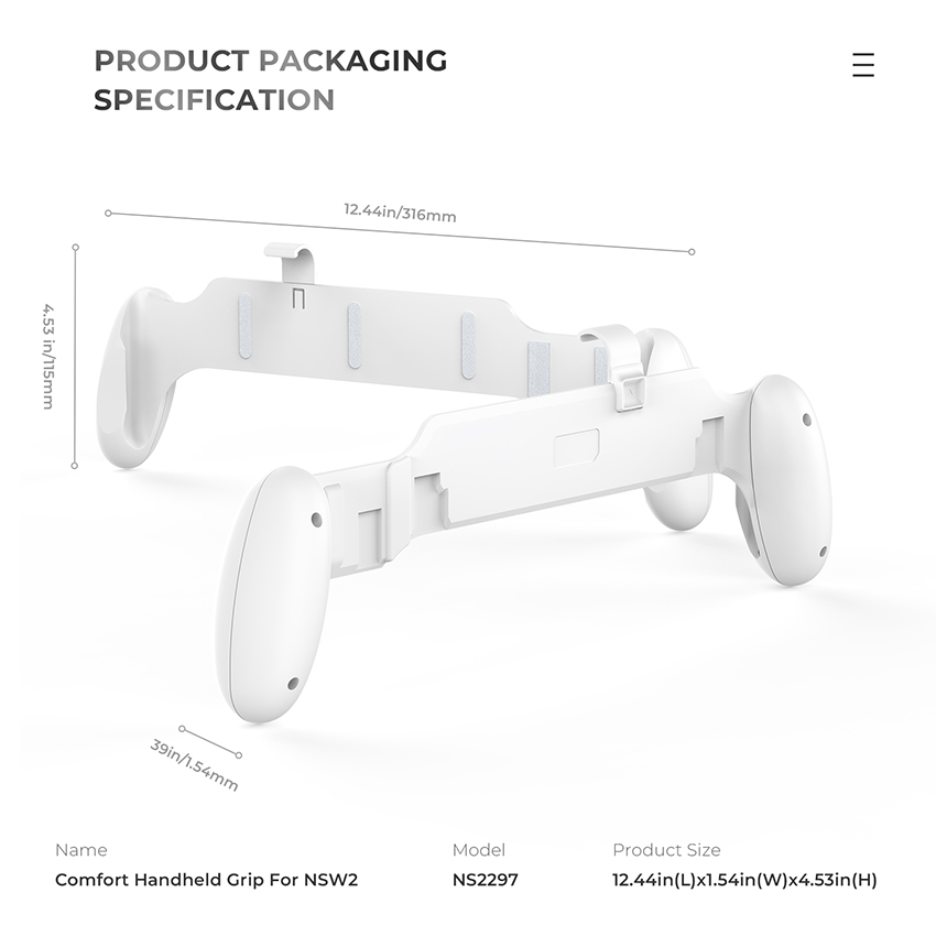 Grip Case cho Nintendo Switch 2/Switch/Switch Oled màu trắng JYS-NS2297 10