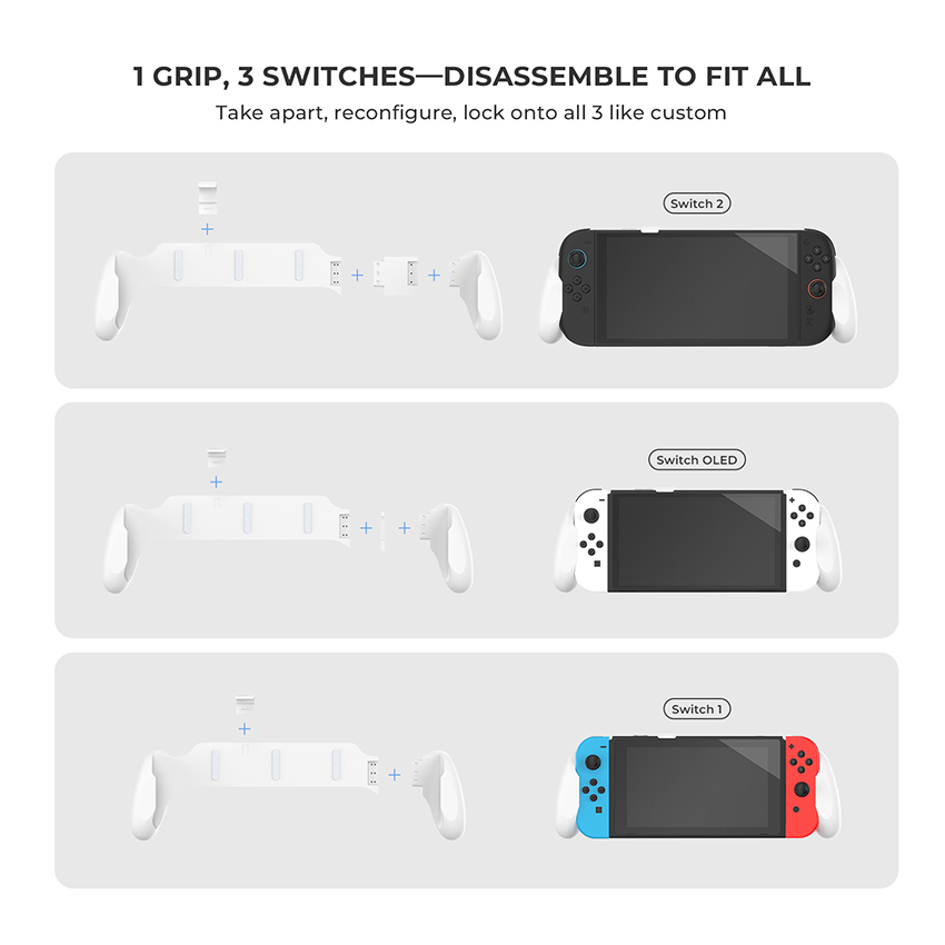 Grip Case cho Nintendo Switch 2/Switch/Switch Oled màu trắng JYS-NS2297 12