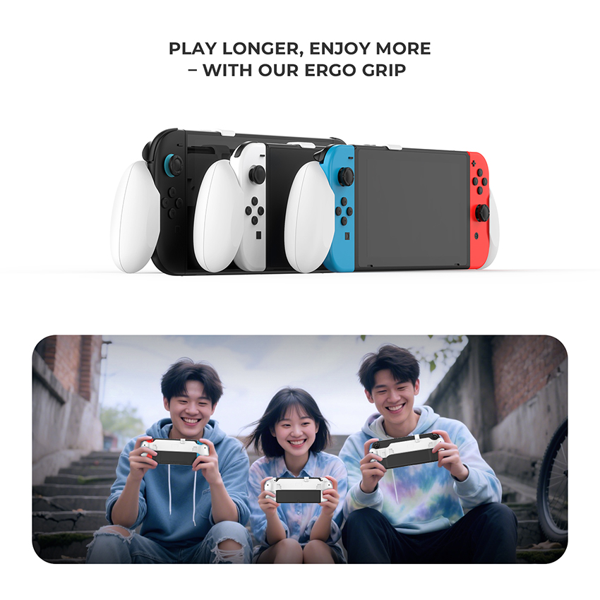 Grip Case cho Nintendo Switch 2/Switch/Switch Oled màu trắng JYS-NS2297 3