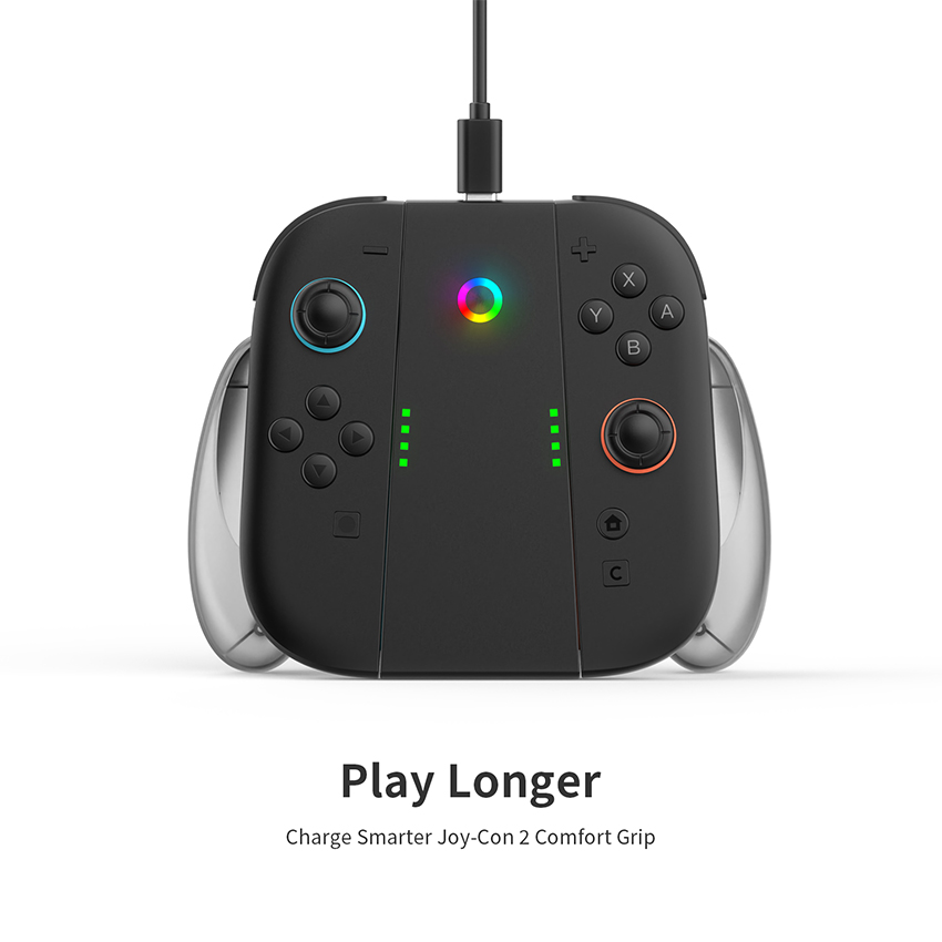 Grip Sạc Joy Con Nintendo Switch 2 màu xám JYS-NS2287 13
