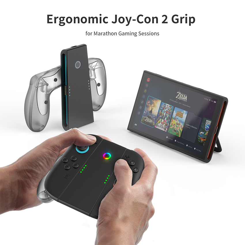 Grip Sạc Joy Con Nintendo Switch 2 màu xám JYS-NS2287 14
