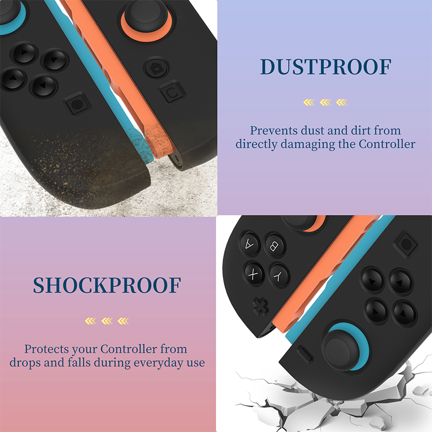 Ốp silicone bảo vệ tay cầm kèm 2c Thumb Grips for Joy-Con  Switch 2 màu đen JYS-NS2292 9