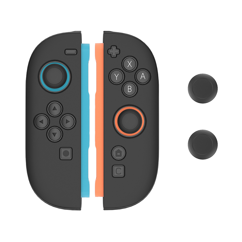 Ốp silicone bảo vệ tay cầm kèm 2c Thumb Grips for Joy-Con  Switch 2 màu đen JYS-NS2292 1