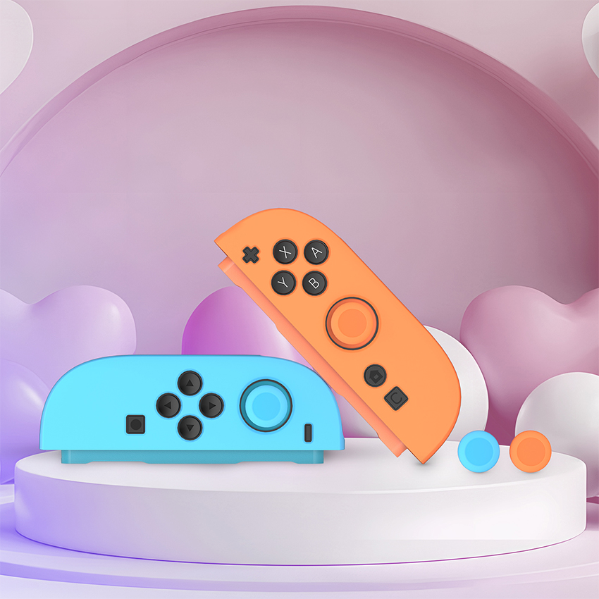 op silicone bao ve tay cam kem 2c thumb grips for joy con switch 2 mau xanh pha cam jys ns2292 11