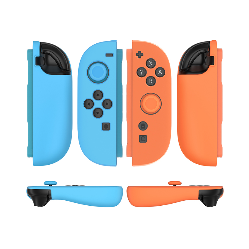 Ốp silicone bảo vệ tay cầm kèm 2c Thumb Grips for Joy-Con  Switch 2 màu xanh pha cam JYS-NS2292 2