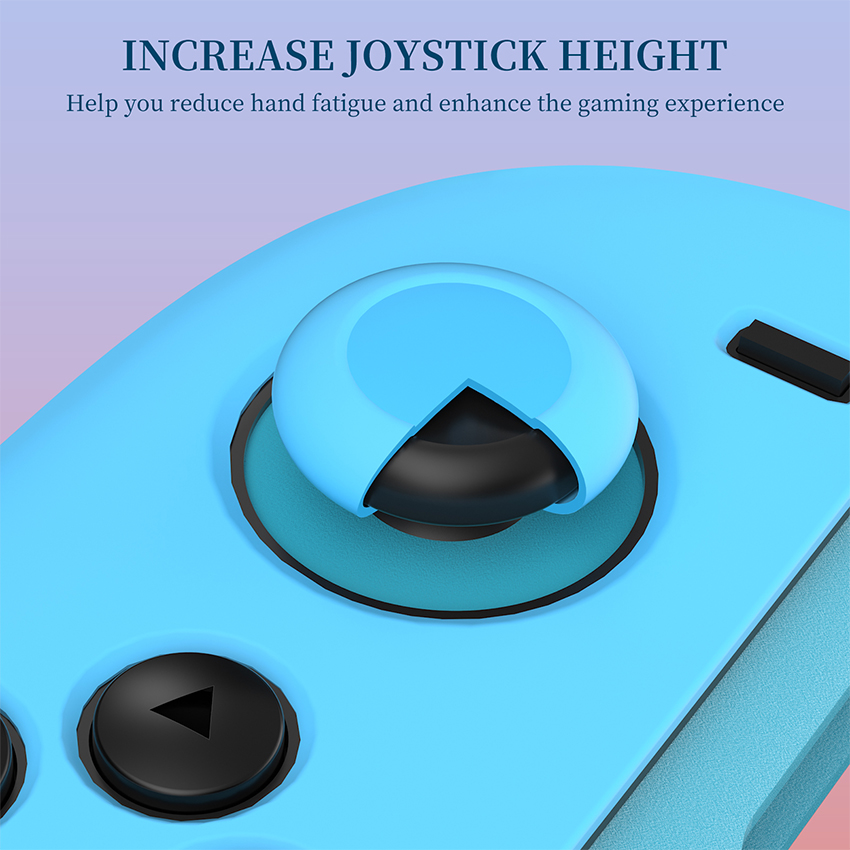 Ốp silicone bảo vệ tay cầm kèm 2c Thumb Grips for Joy-Con  Switch 2 màu xanh pha cam JYS-NS2292 6