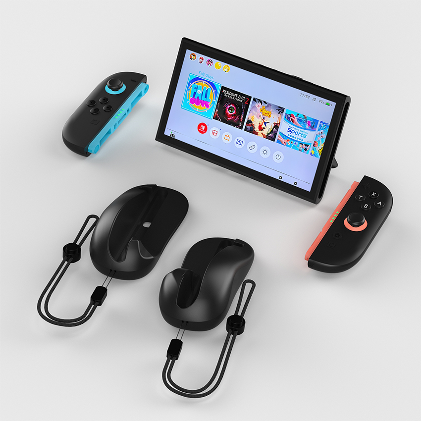 Vỏ nhựa hình dạng chuột máy tính Mouse for Joy-Con Switch 2 màu đen JYS-NS2296-V3 8