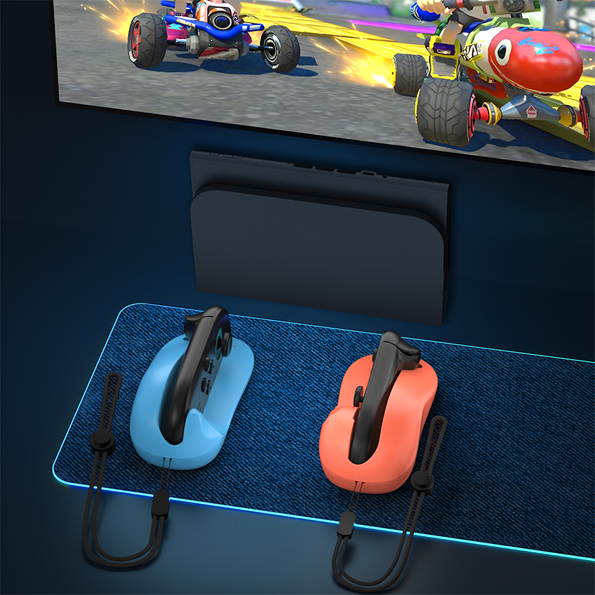 Vỏ nhựa hình dạng chuột máy tính Mouse for Joy-Con Switch 2 màu xanh pha cam JYS-NS2296-V3 9