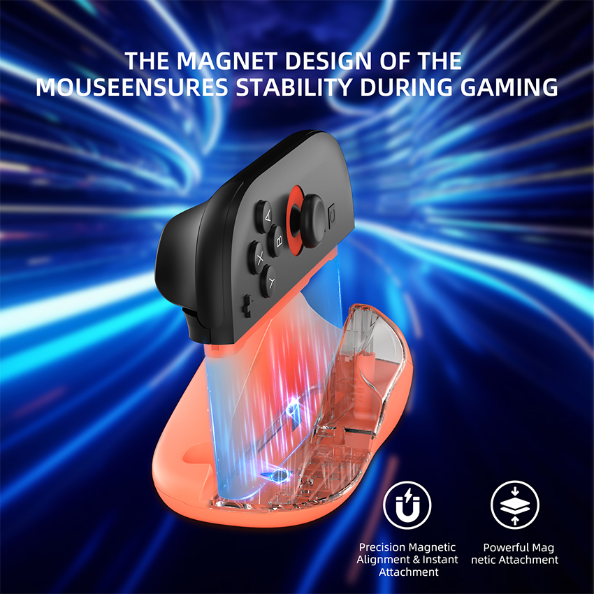 Vỏ nhựa hình dạng chuột máy tính Mouse for Joy-Con Switch 2 màu xanh pha cam JYS-NS2296-V3 14