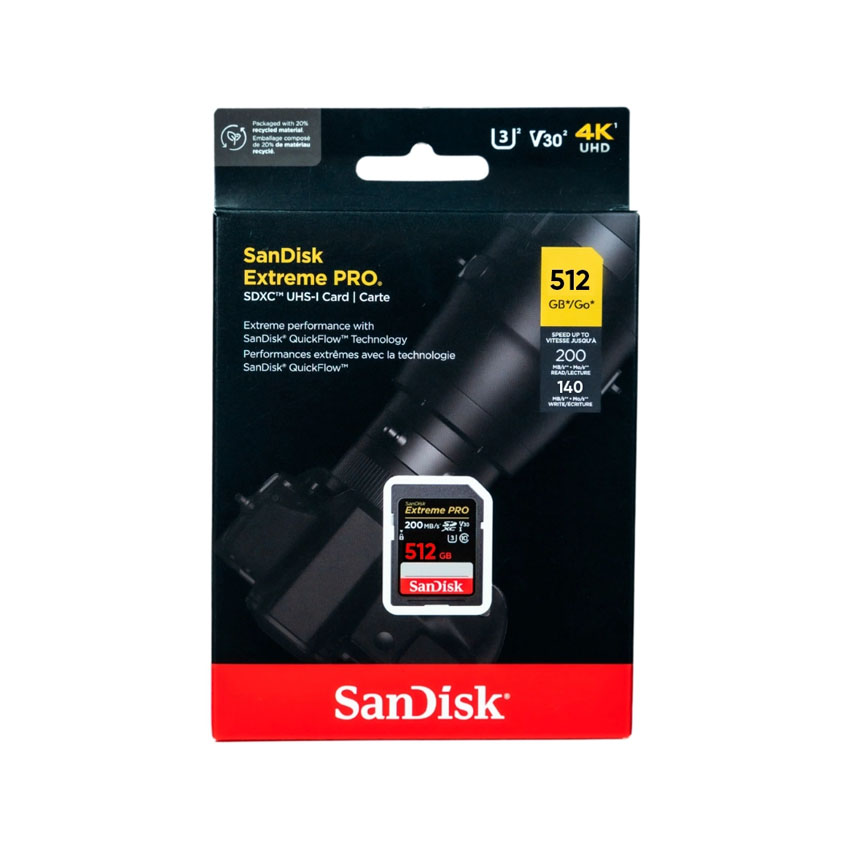 Thẻ nhớ Sandisk 512GB SDXC Extreme Pro, 200MB/s R SDSDXXD-512G-GN4IN - Hình 3