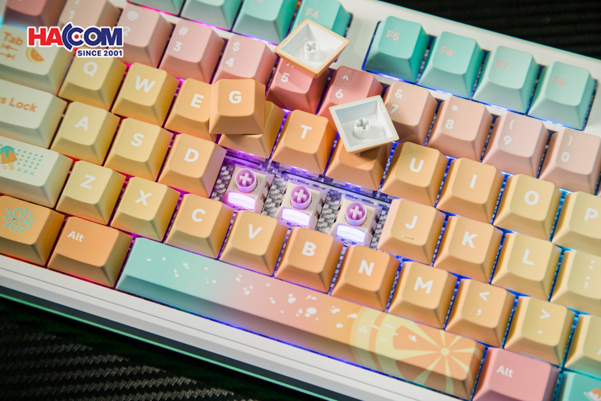 Bàn phím AULA F87 Pro V2 (3 Mode/ Orange Juice/ Meteor Ice Cream Switch) 19