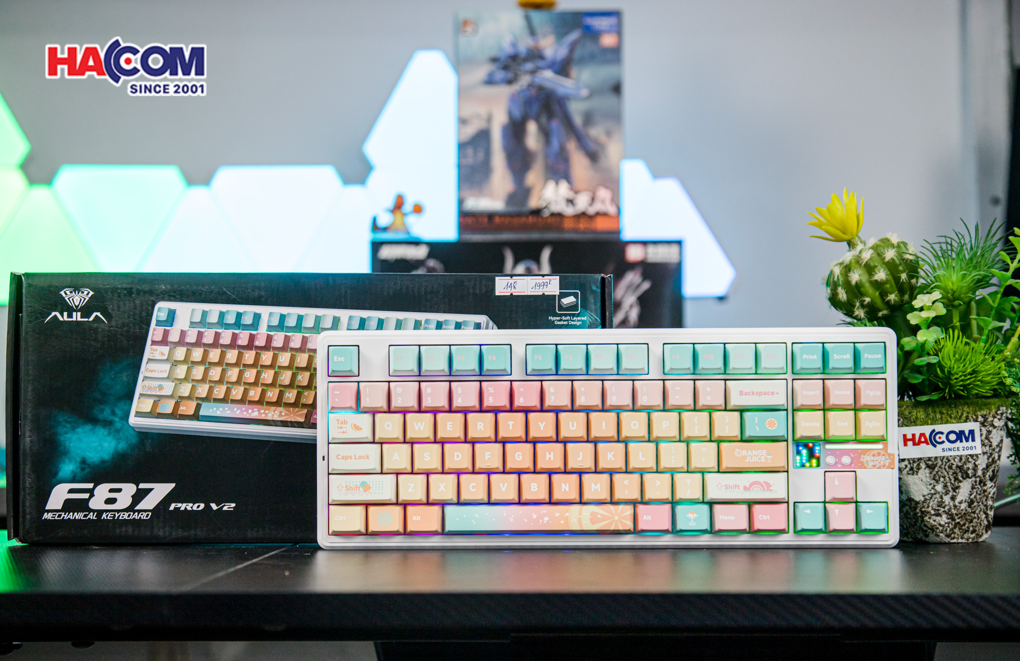 Bàn phím AULA F87 Pro V2 (3 Mode/ Orange Juice/ Meteor Ice Cream Switch) 6