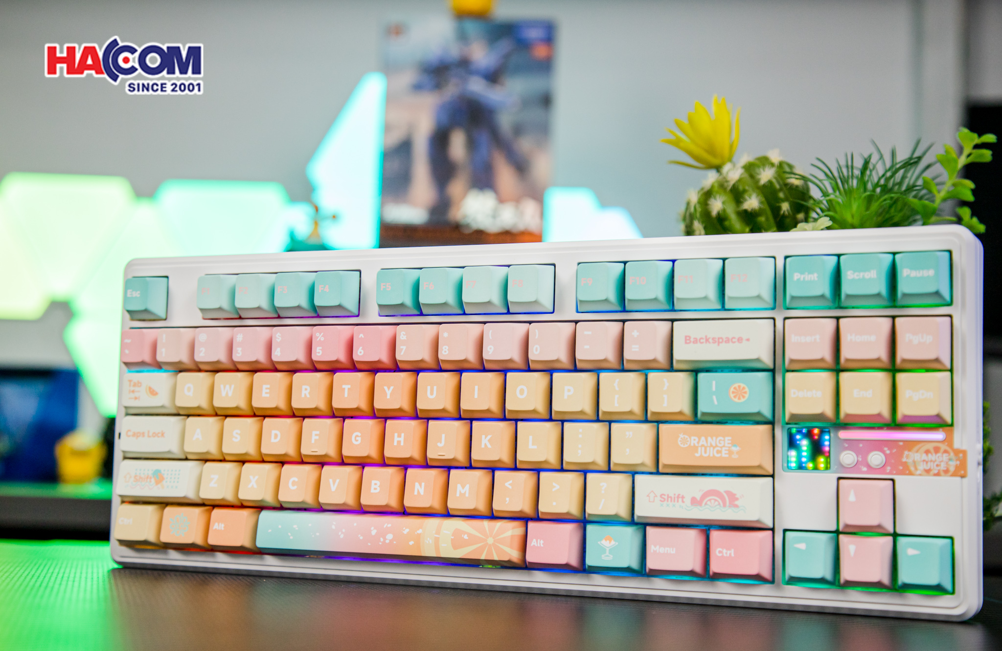 Bàn phím AULA F87 Pro V2 (3 Mode/ Orange Juice/ Meteor Ice Cream Switch) 7