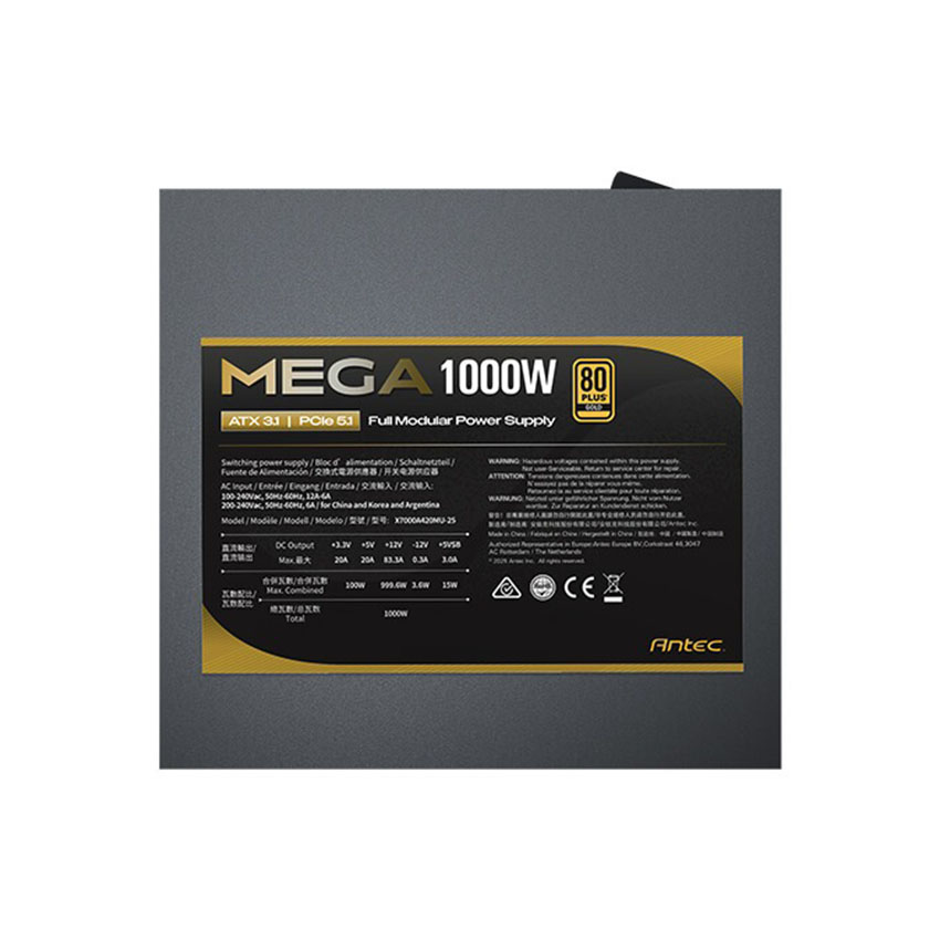 Nguồn ANTEC MEGA1000 Gold - 1000W  (80 Plus Gold/PCIE5/Full modular) - Hình 8