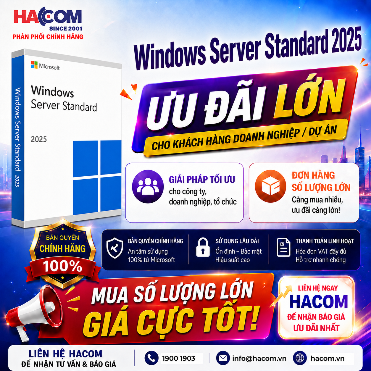 Phần mềm Microsoft Windows Server Standard 2025 64Bit DVD 16 Core (EP2-25187) - Hình 2