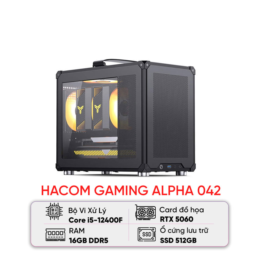 PC HACOM GAMING ALPHA 042 (I5 12400F/B760M/16GB RAM/512GB SSD/RTX 5060)