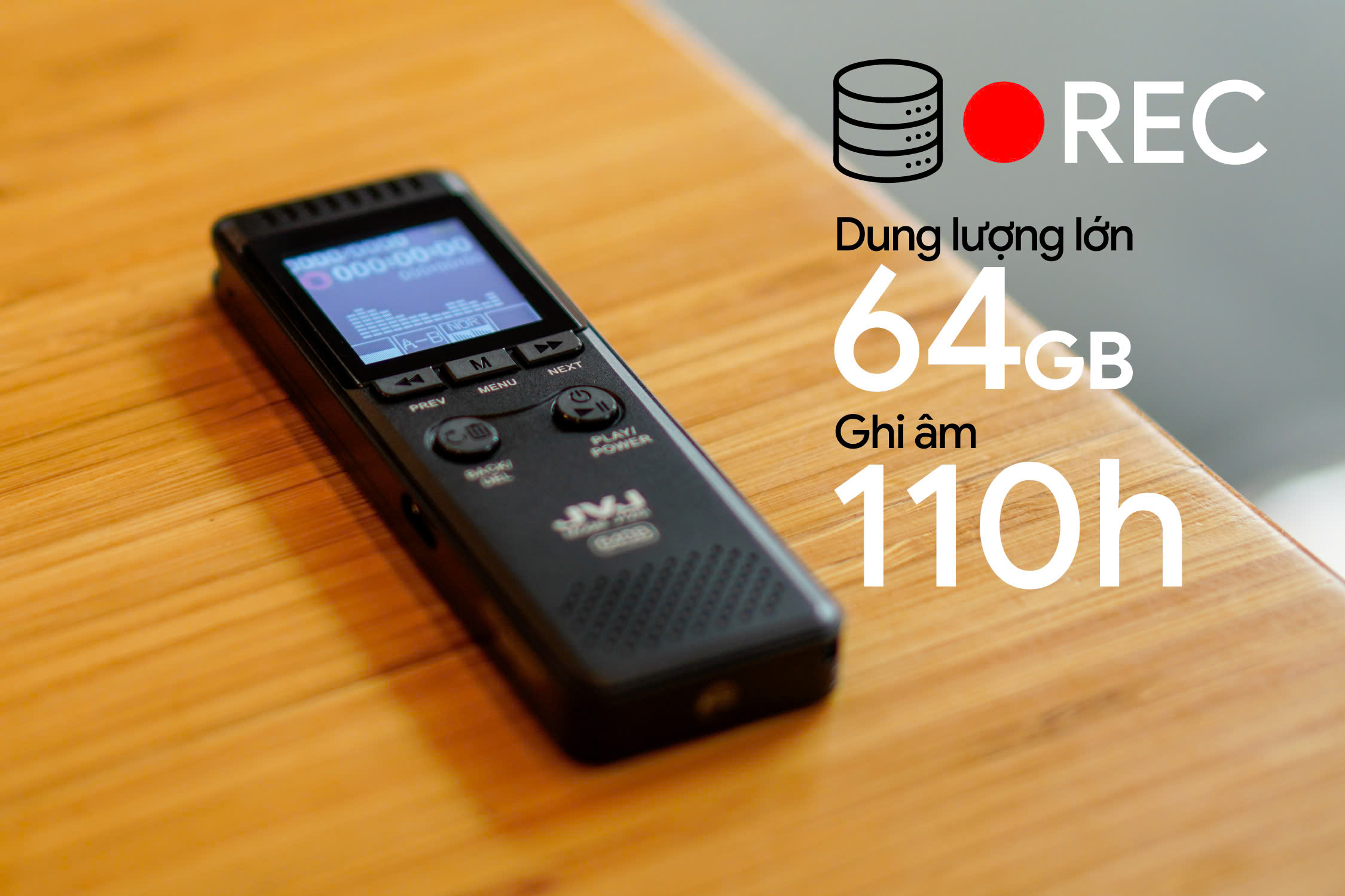 Máy ghi âm JVJ DVR J125i (64Gb) - Hình 2