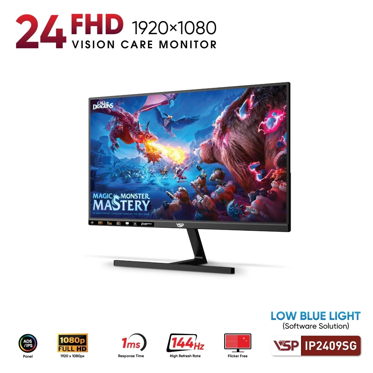 Màn hình VSP IP2409SG (23.8 inch/FHD/IPS/144Hz/1ms) - Hình 6