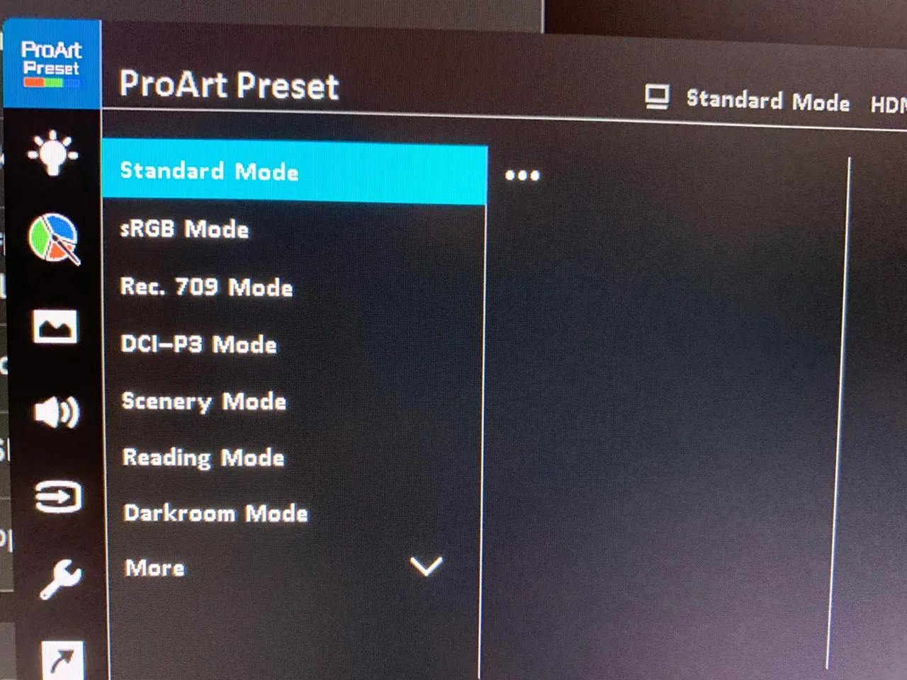 cân màu thủ công bằng osd menu trên ASUS ProArt PA278QV