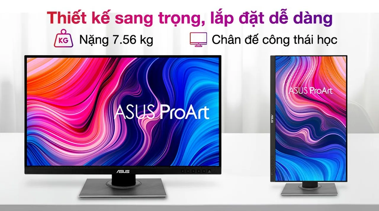 ASUS ProArt PA278QV có chân đế thiết kế linh hoạt