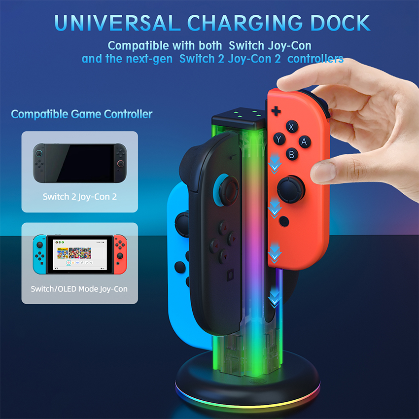 Dock sạc RGB 4 in 1 for Joy-con Switch 2 màu đen JYS-NS2318/dock-sac-rgb-4-in-1-for-joy-con-switch-2-mau-den-jys-ns2318-11.jpg 9