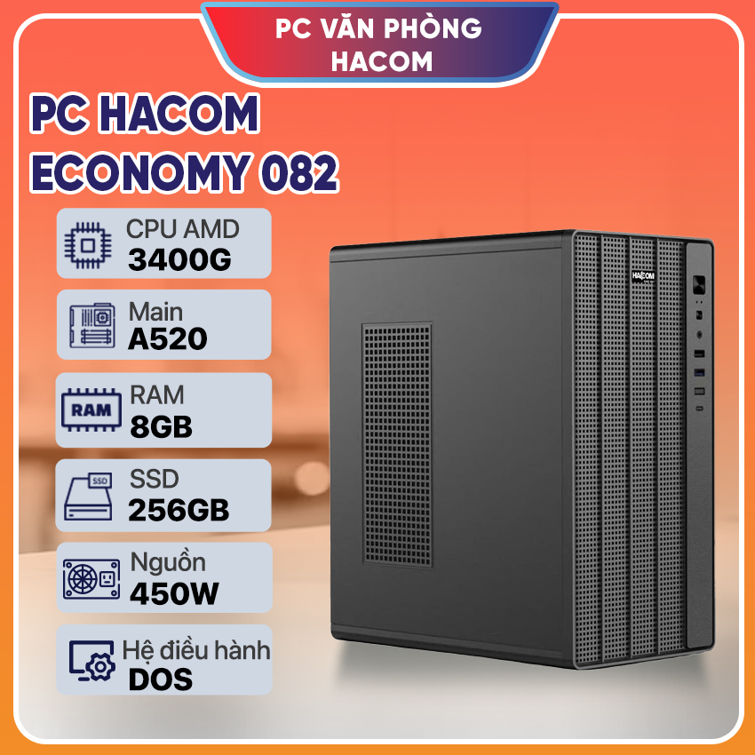 PC HACOM ECONOMY 082 ( Ryzen 5 3400G / 8GB RAM / 256 SSD) chính hãng