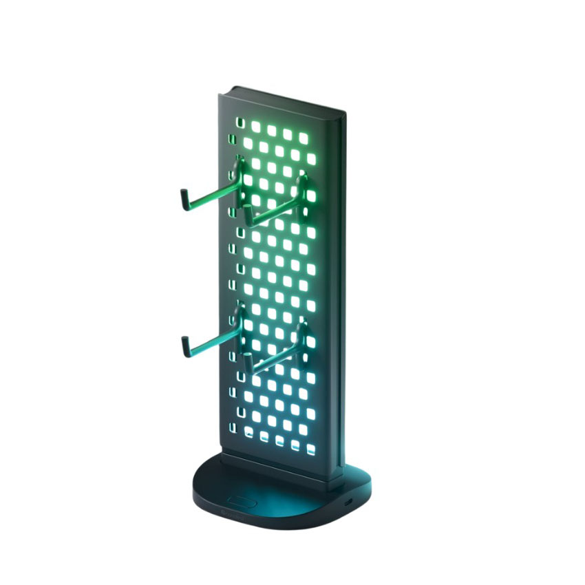 Đèn bàn kiêm bảng treo phụ kiện thông minh Nanoleaf Pegboard Desk Dock màu đen chính hãng