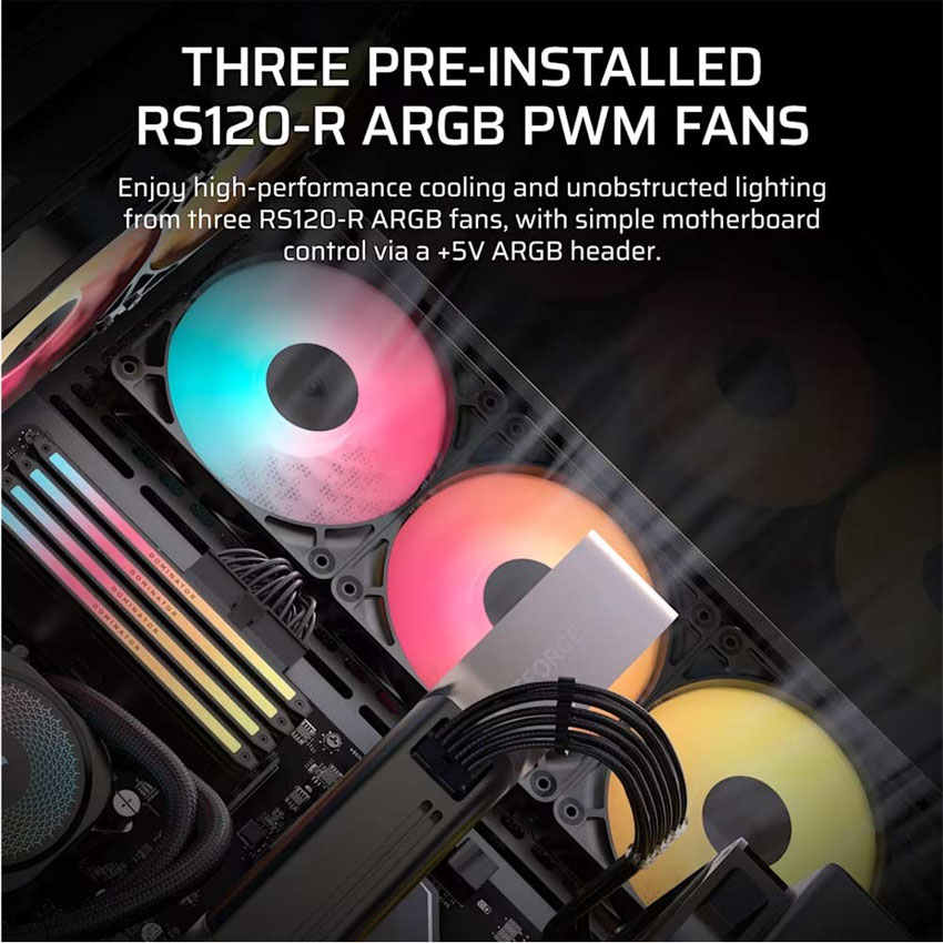 Vỏ máy tính Corsair 3500X RS-R ARGB Tempered Glass - Black (eATX/3 fan ARGB) 2