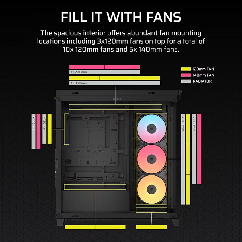 Vỏ máy tính Corsair FRAME 4500X RS-R ARGB Panoramic - Black (eATX/3 fan ARGB) 9