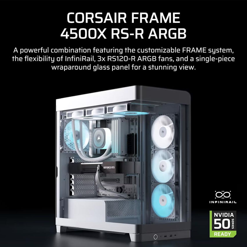 Vỏ máy tính Corsair FRAME 4500X RS-R ARGB Panoramic - White (eATX/3 fan ARGB) 10
