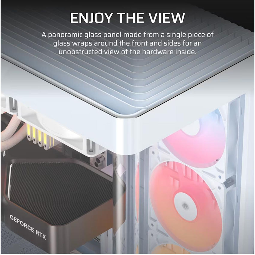 Vỏ máy tính Corsair FRAME 4500X RS-R ARGB Panoramic - White (eATX/3 fan ARGB) 11