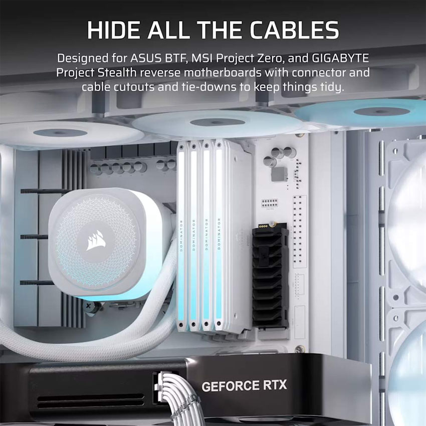 Vỏ máy tính Corsair FRAME 4500X RS-R ARGB Panoramic - White (eATX/3 fan ARGB) 6