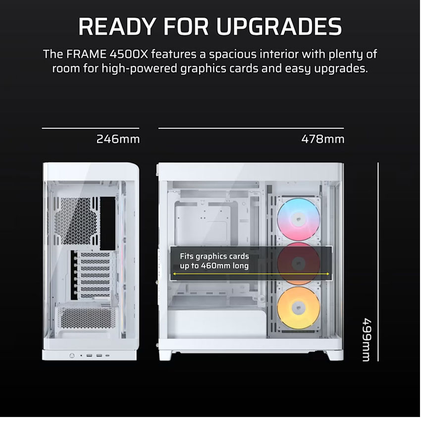 Vỏ máy tính Corsair FRAME 4500X RS-R ARGB Panoramic - White (eATX/3 fan ARGB) 8