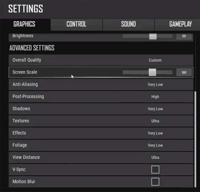 Setting game để tăng FPS PUBG PC 1