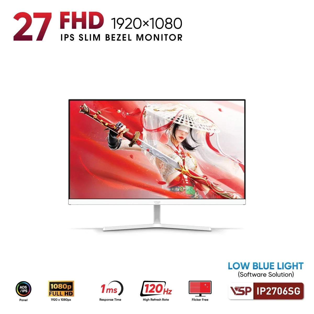 Màn hình VSP IP2706SG (27 inch/FHD/IPS/120Hz/1ms) chính hãng