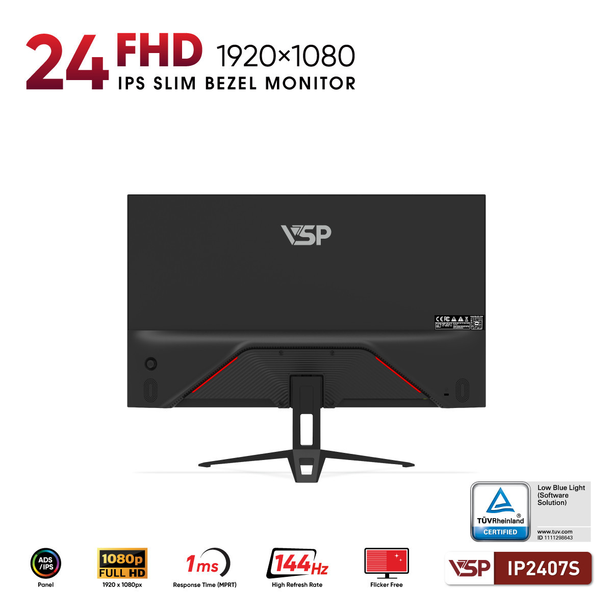 Màn hình VSP IP2407S (23.4 inch/FHD/IPS/144Hz/1ms) - Hình 2