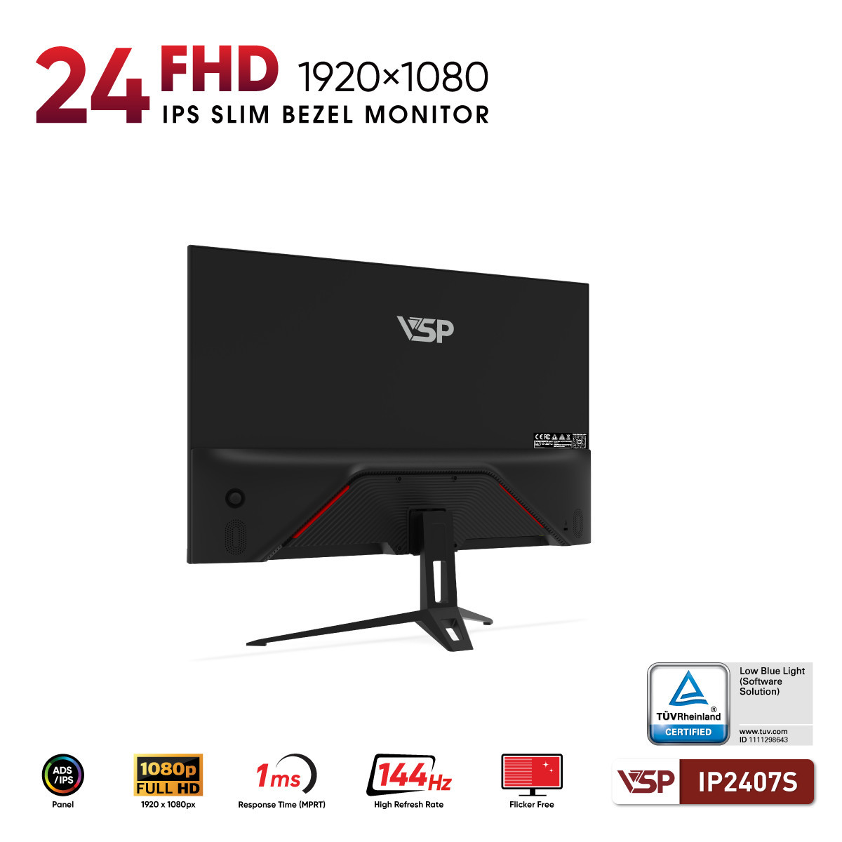 Màn hình VSP IP2407S (23.4 inch/FHD/IPS/144Hz/1ms) - Hình 4
