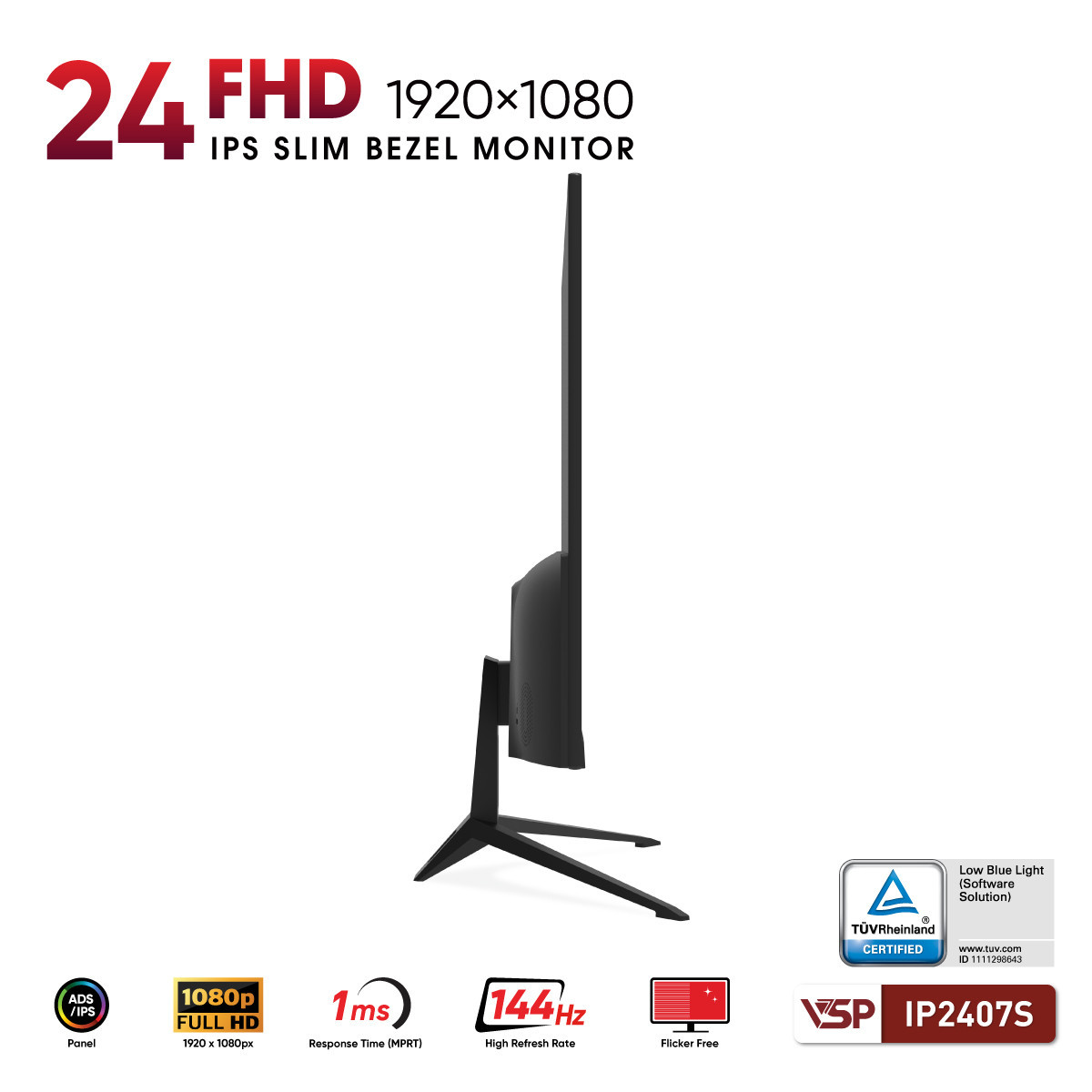 Màn hình VSP IP2407S (23.4 inch/FHD/IPS/144Hz/1ms) - Hình 5