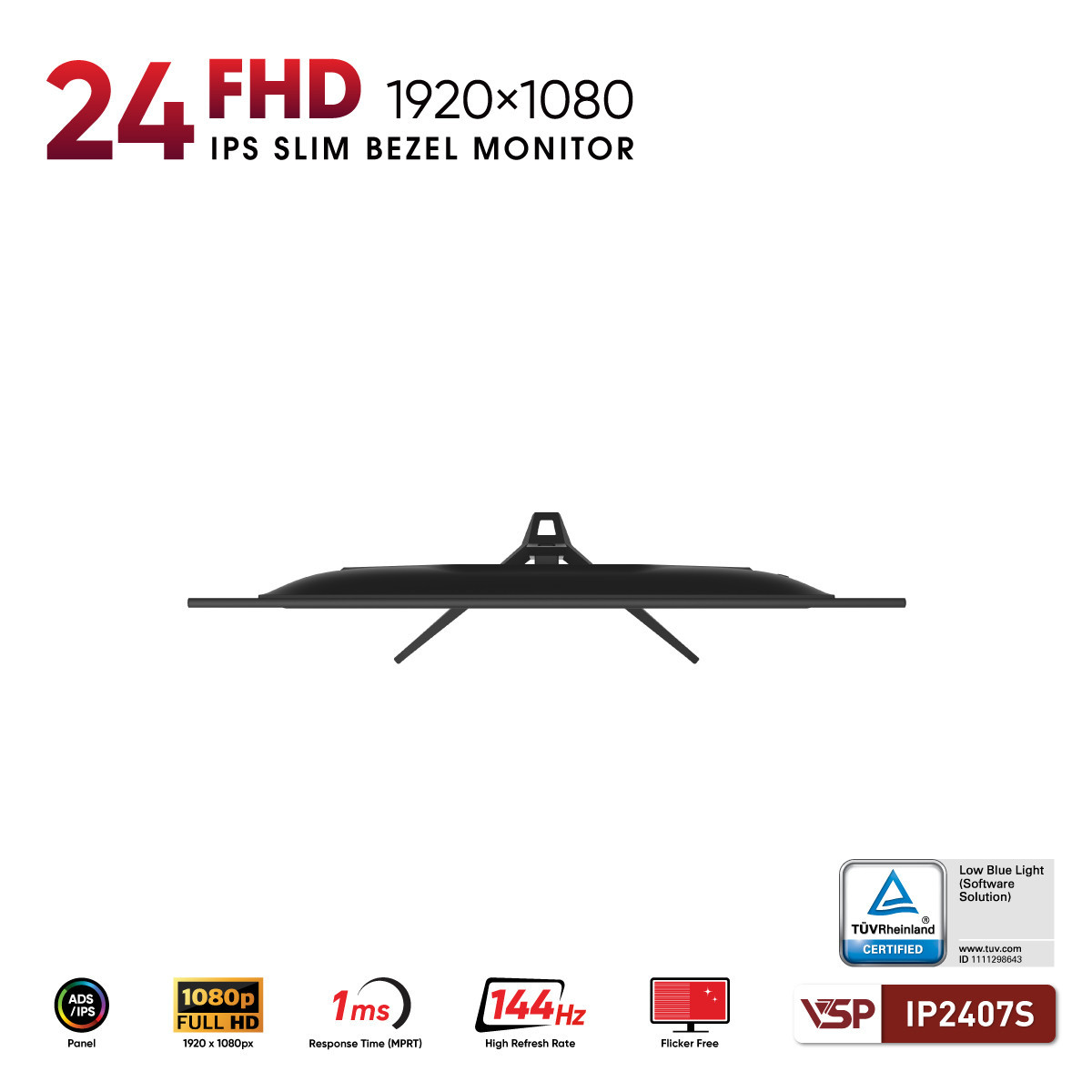 Màn hình VSP IP2407S (23.4 inch/FHD/IPS/144Hz/1ms) - Hình 6