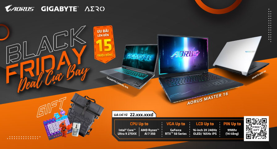 BLACK FRIDAY – DEAL CỰC BAY, GIÁ CỰC SAY CÙNG GIGABYTE TẠI HACOM