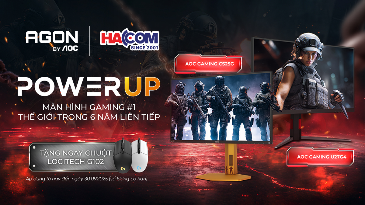 Nâng cấp màn hình gaming, nhận quà Logitech cực đỉnh tại HACOM