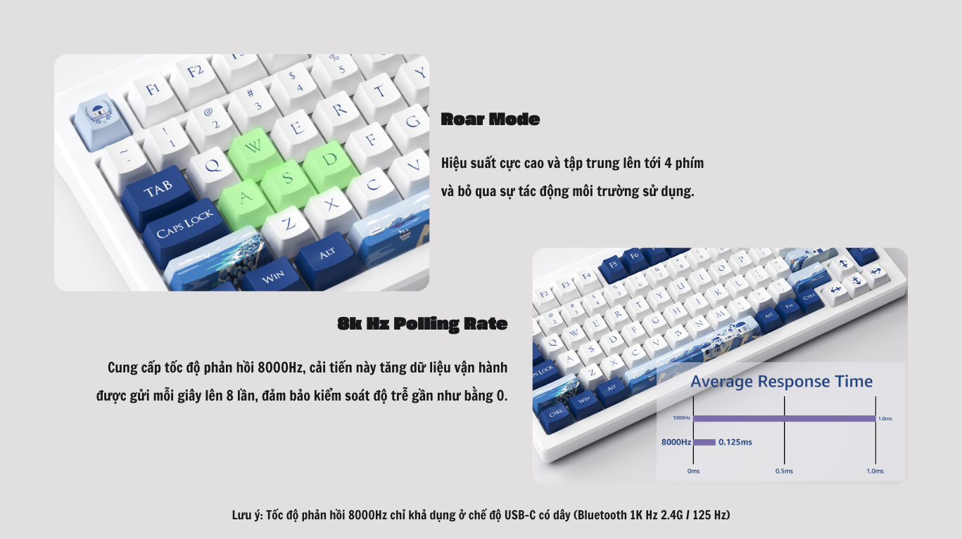 Bàn phím AKKO MOD007B-HE PC Santorini Sakura Pink Magnetic Switch 4