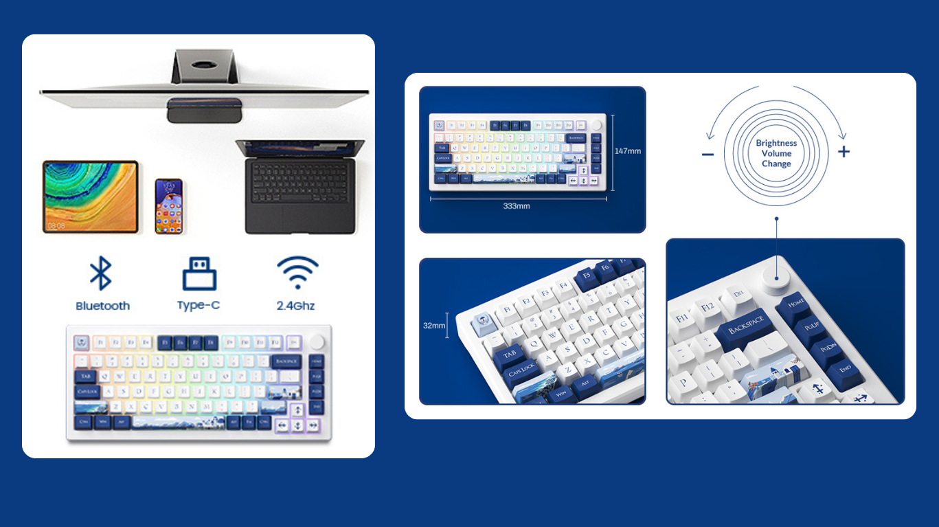 Bàn phím AKKO MOD007B-HE PC Santorini Sakura Pink Magnetic Switch 8