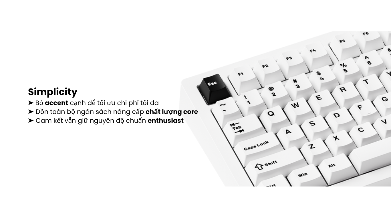 Bàn phím MonsGeek M1 V5 Black on White Mirror 9