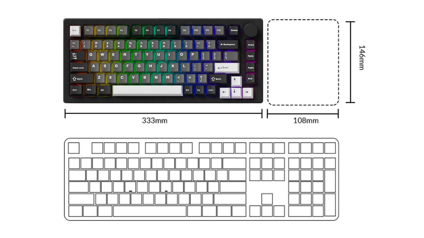 Bàn phím MonsGeek M1 V5 Black & Silver Mirror 13