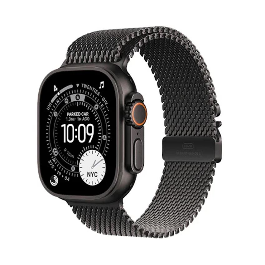 Đồng Hồ Apple Watch Ultra 3 GPS + Cellular 49mm Viền Black Titanium Dây Milanese Size S  (MF1N4SA/A) 1