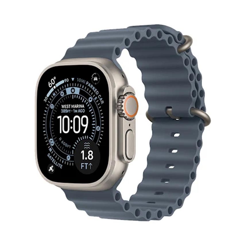 Đồng Hồ Apple Watch Ultra 3 GPS + Cellular 49mm Viền Natural Titanium Dây Cao Su Anchor Blue Ocean (MEWH4SA/A) 1