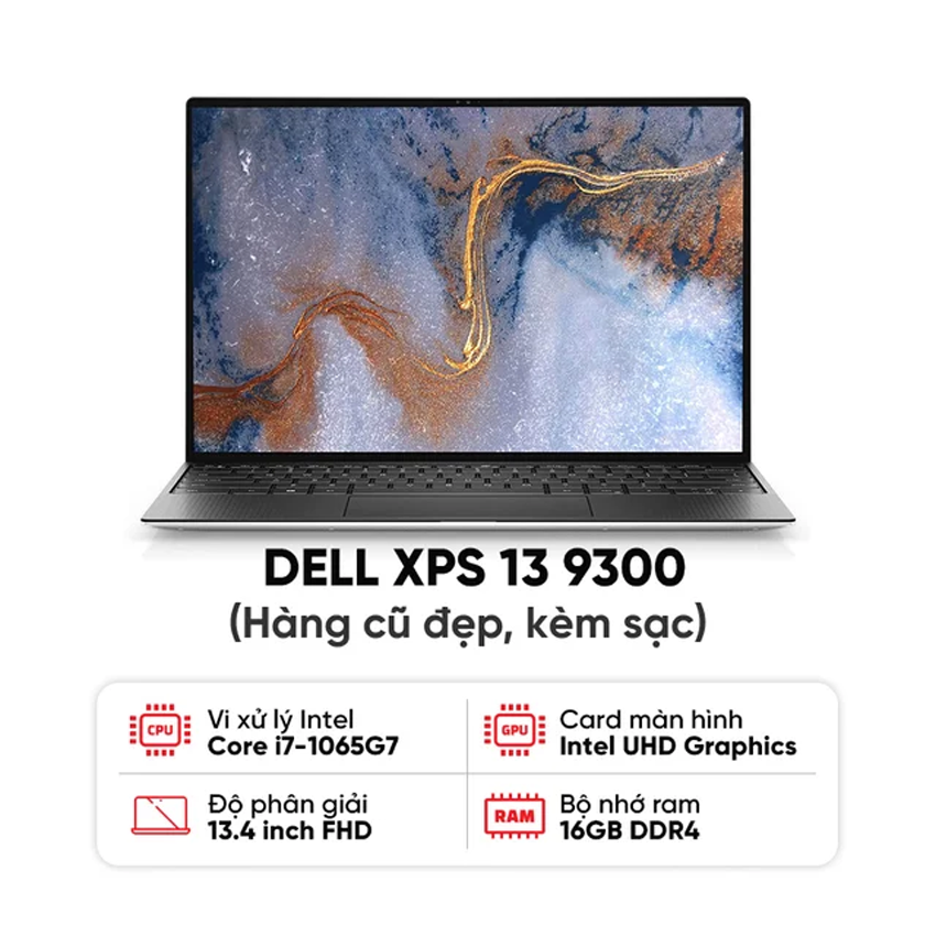Laptop DELL XPS 13 9300  / I7-1065G7 / 16GB RAM / 512GB SSD / Màn 13.4 inch FHD / Kèm sạc - Hàng cũ  - Hình 1